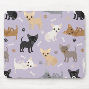 Mousepad Chihuahua Bones e patas roxas