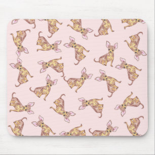 Mousepad Chihuahua bonito Brown cor-de-rosa pintado