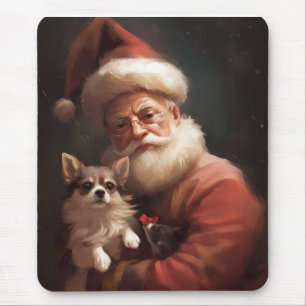 Mousepad Chihuahua Com Papai Noel Natal Festivo