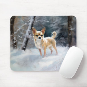 Mousepad Chihuahua deixa nevar o Natal