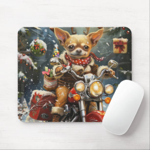 Mousepad Chihuahua Dog Andando Moto Natal