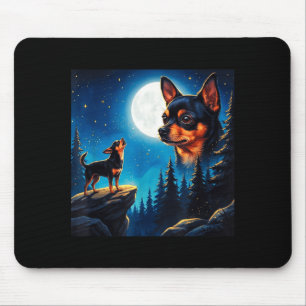 Mousepad Chihuahua engraçado uivando para a lua amante de c