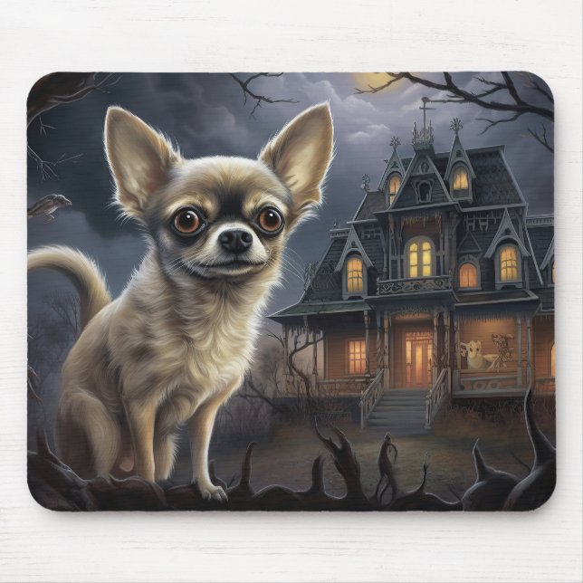 Mousepad chihuahua Halloween Scary (Frente)