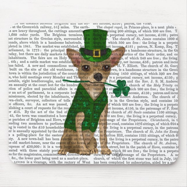 Mousepad Chihuahua Leprechaun (Frente)