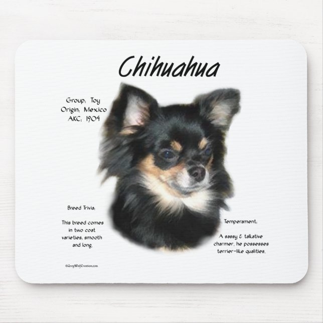 Mousepad Chihuahua (longa) Design de História (Frente)