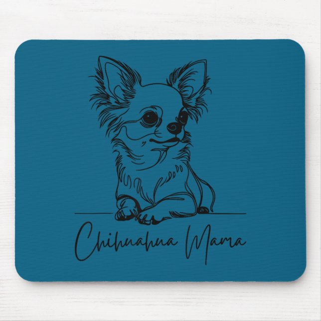 Mousepad Chihuahua Mama Long Haired Chihuahua Mom Cute Dog  (Frente)