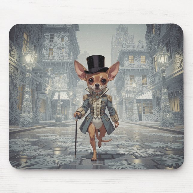 Mousepad Chihuahua pela Cidade em Paris (Frente)