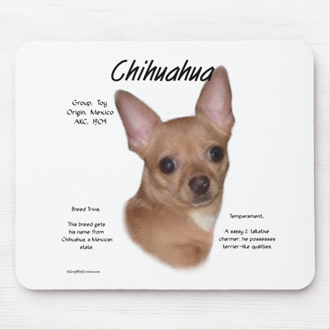 Mousepad Chihuahua (suave) Design de História (Frente)