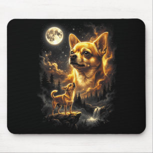 Mousepad Chihuahua uivando para a lua retrô vintage 90s