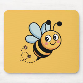 Mousepad Child-Friendly Bee Mascot with Dotted Trail
