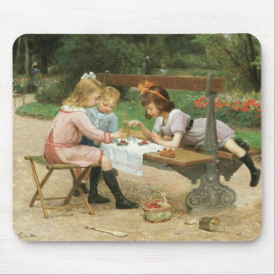 Mousepad Children Having Afternoon Tea in the Park