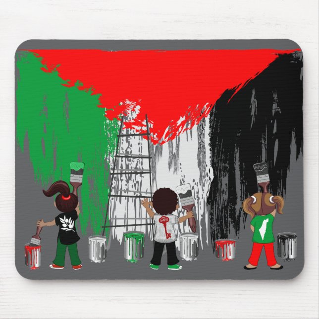 Mousepad Children of Gaza Painting Palestine Flag  (Frente)