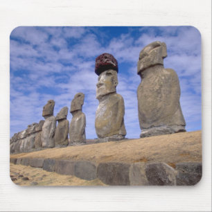 Mousepad Chile, Ilha de Páscoa. Os 15 Moais em Ahu
