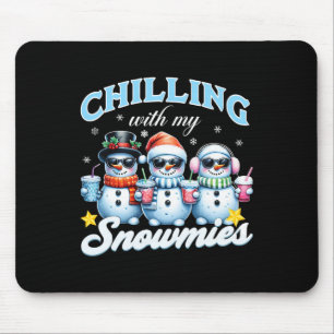 Mousepad Chillin Com Minhas Neves Engraçado Snowman Natal K