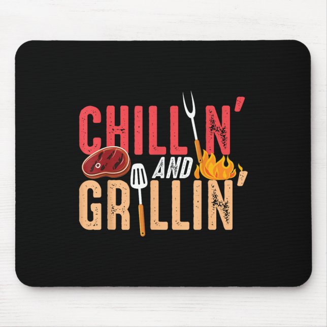 Mousepad Chillin E Grillin Barbecue Party (Frente)