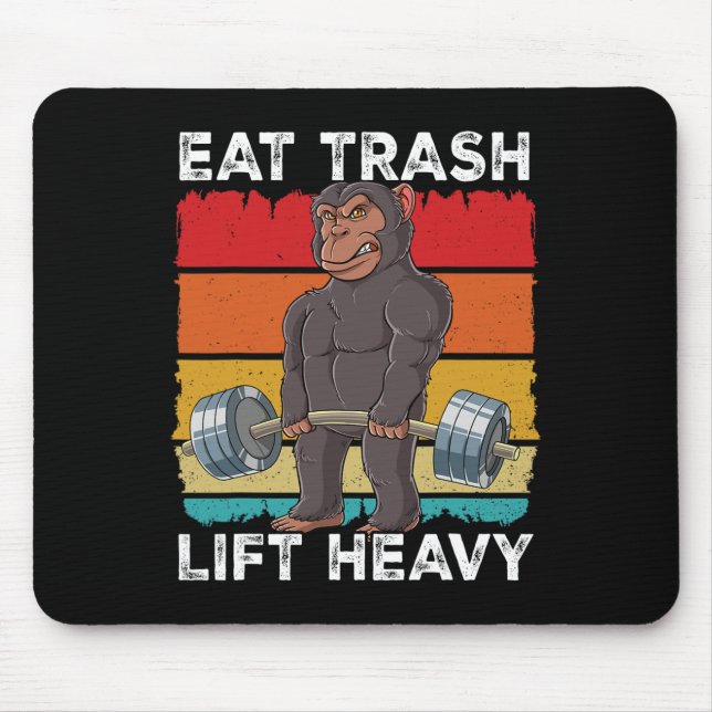 Mousepad Chimpanzee Gym Formação Em Peso Coma Lixo Levante  (Frente)