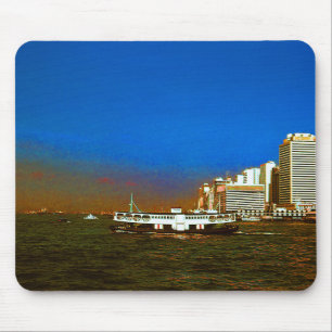 Mousepad China antiga Hong Kong barco arranha-céu mar