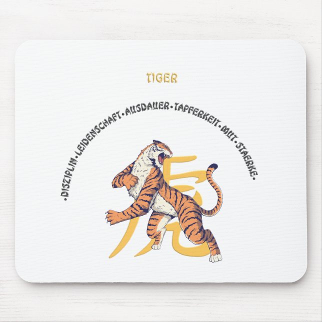Mousepad China Tierkreiszeichen Tiger (Frente)