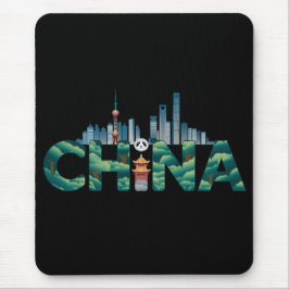 Mousepad China Xangai Temple Panda