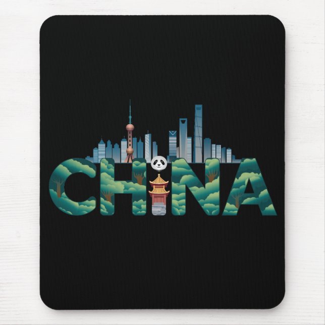 Mousepad China Xangai Temple Panda (Frente)