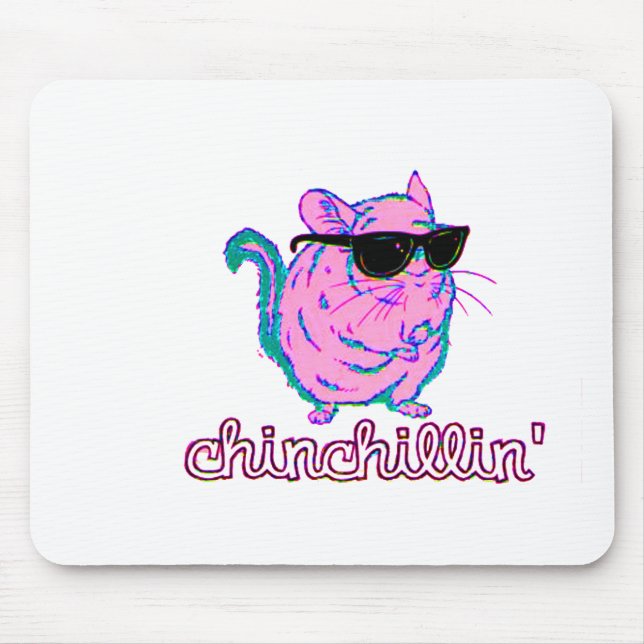 Mousepad Chinchila cor-de-rosa de néon de Chinchillin (Frente)