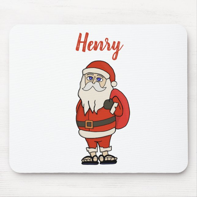 Mousepad Chinelos de Natal do Papai Noel Personalizado (Frente)