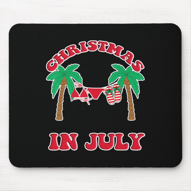 Mousepad Chinelos de Natal em Julho Biquíni Palmeira (Frente)