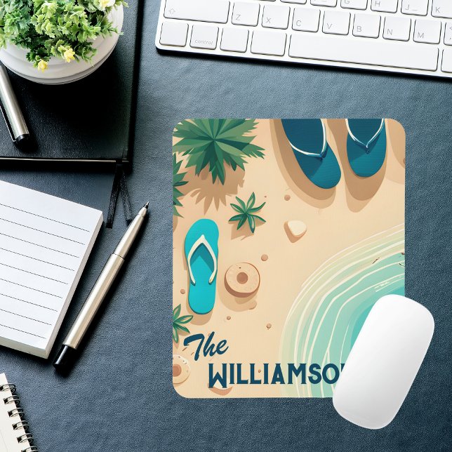Mousepad Chinelos na praia (Criador carregado)
