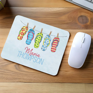 Mousepad Chinelos tropicais ótimos e coloridos