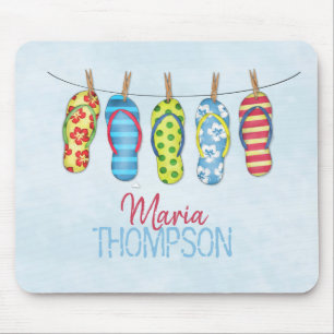 Mousepad Chinelos tropicais ótimos e coloridos