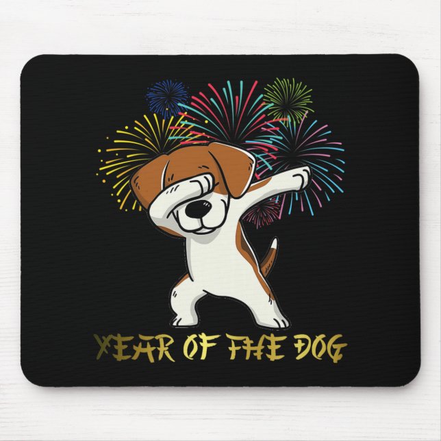 Mousepad Chinese New Year 2018 Fireworks Chinese Zodiac Gif (Frente)
