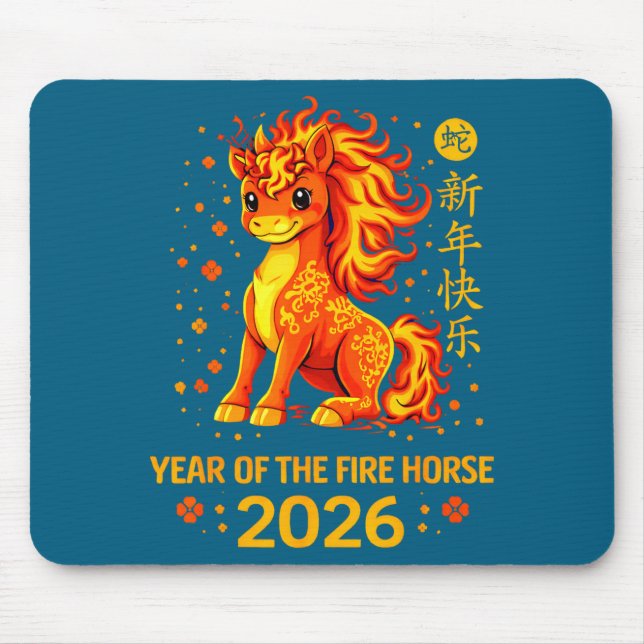 Mousepad Chinese New Year 2026 Year Of The Fire Horse  (Frente)