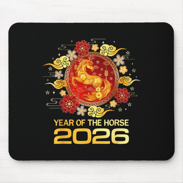 Mousepad Chinese New Year 2026 Year Of The Horse Happy New  (Frente)