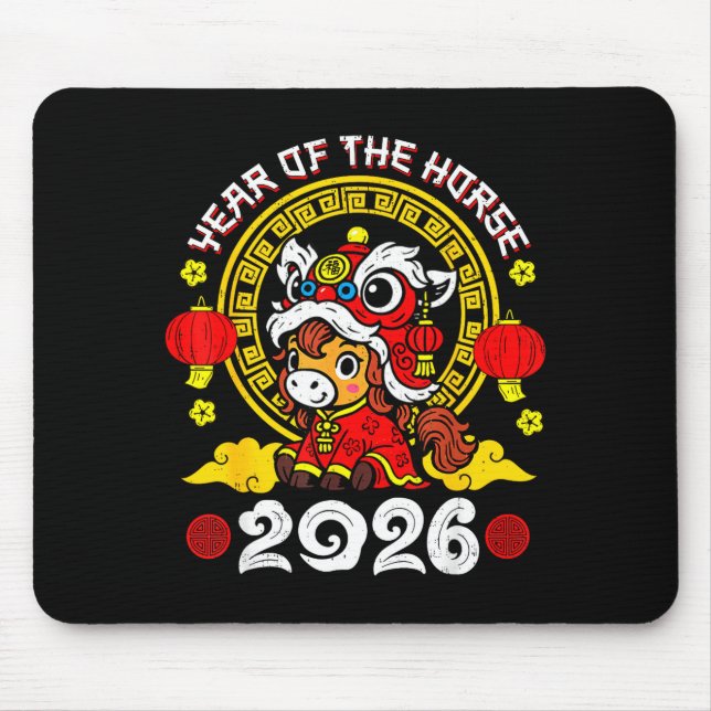 Mousepad Chinese New Year 2026 Year Of The Horse Lunar New  (Frente)