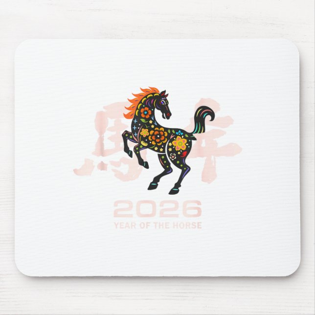 Mousepad Chinese New Year 2026 Year Of The Horse Zodiac  (Frente)