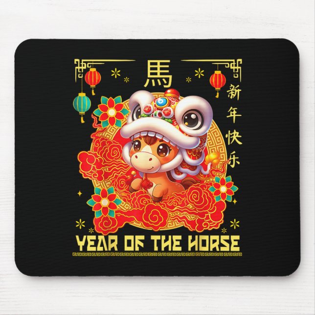 Mousepad Chinese New Year 2026 Zodiac Year Of Horse For Kid (Frente)