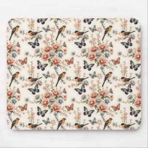 Mousepad Chinoiserie Bird e Butterfly Harmony