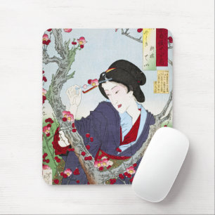 Mousepad Chinoiserie Senhora Japonesa & Flor de Cerejeira V