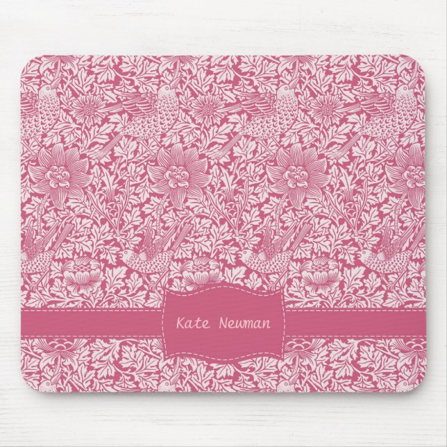 Mousepad Chintz cor-de-rosa feito sob encomenda (Frente)