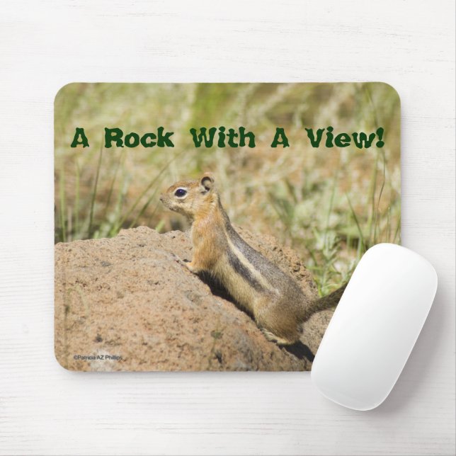 Mousepad Chipmunk Espeteado Em Um Modelo De Foto Rock (Com mouse)