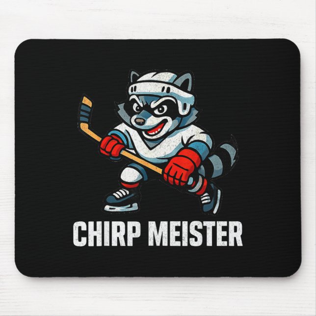 Mousepad Chirp Meister Funny Hockey Raccoon Traalker  (Frente)