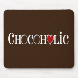 Mousepad Chocoholic, amante do chocolate com coração