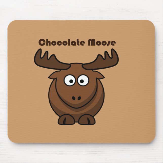 Mousepad Chocolate Bonito Moose Engraçada Cartoon Piada (Frente)