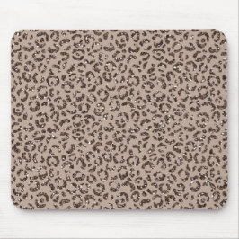Mousepad Chocolate Brown Mocha Cream Leopardo Glitter      