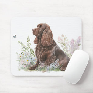 Mousepad Chocolate Cocker Spaniel com borboleta