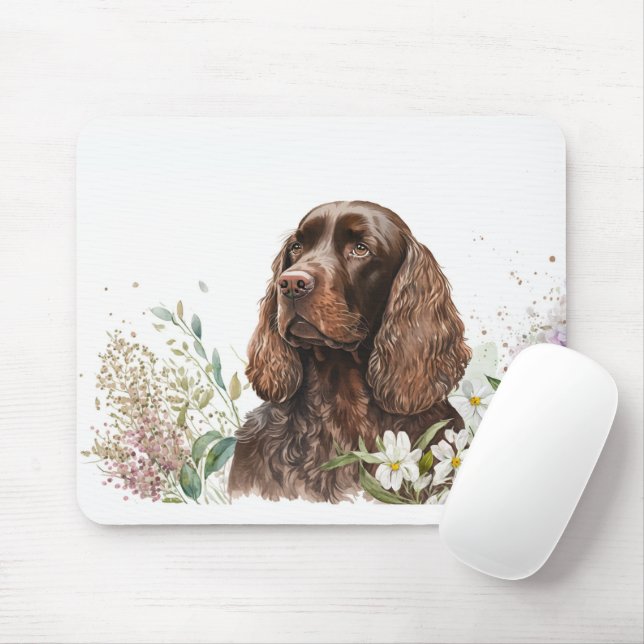 Mousepad Chocolate Cocker Spaniel em Lilacs (Com mouse)