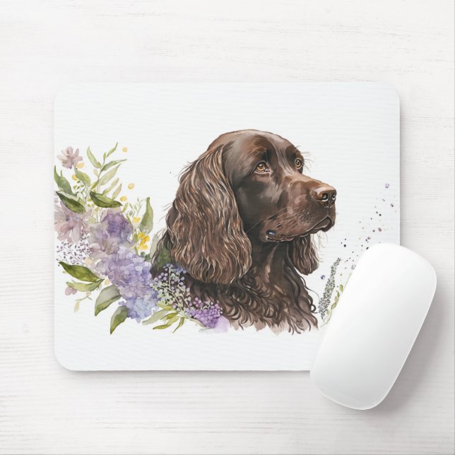 Mousepad Chocolate Cocker Spaniel em Lilacs (Com mouse)