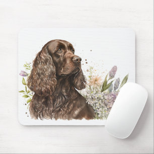 Mousepad Chocolate Cocker Spaniel em Lilacs
