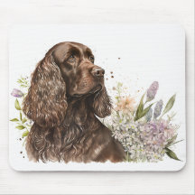 Chocolate Cocker Spaniel em Lilacs