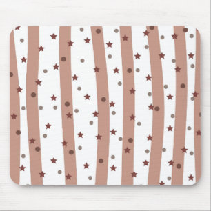 Mousepad Chocolate e White Stripes com Padrão de Estrelas